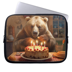 Capa Para Notebook Tempo Feliz do Bolo de Cozinhar de Diversão Animal