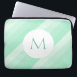 Capa Para Notebook Tendência de Monograma Moderno com Modelo com Faix<br><div class="desc">Modelo Moderna de de Minint Verde,  Bolsa de laptop de Tendência.</div>