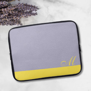 Capa Para Notebook Tendência do Monograma com Limão de Lavanda Roxo
