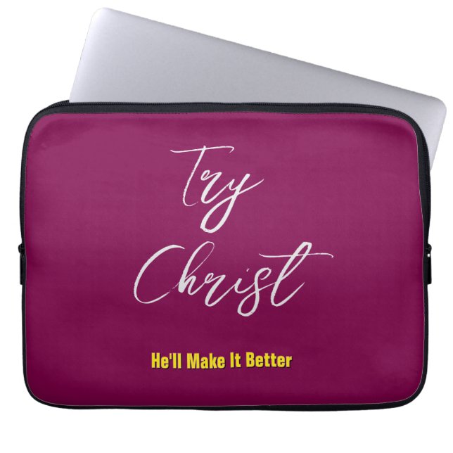 Capa Para Notebook Tente Cristo - Ele Tornará o Vinho Melhor (Frente)