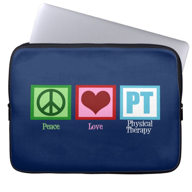 Capa Para Notebook Terapia física Blue Peace Love PT (Frente)