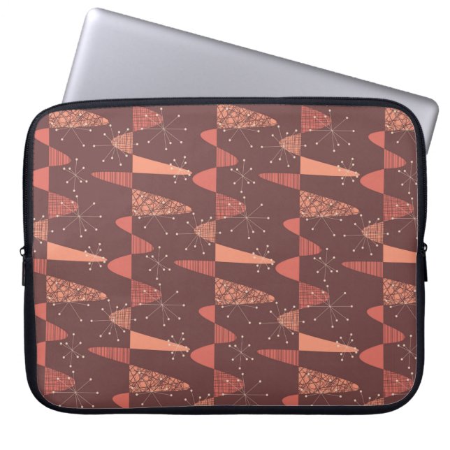 Capa Para Notebook Terracotta cores ondas e estrelas padrão sem costu (Frente)