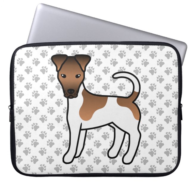 Capa Para Notebook Terrier Fox Lisa e Bege Cute Cartoon Dog (Frente)