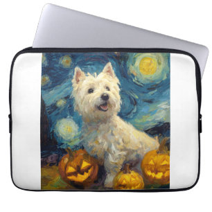 Capa Para Notebook Térrier West Highland Cachorro Fofo Dia das Bruxas