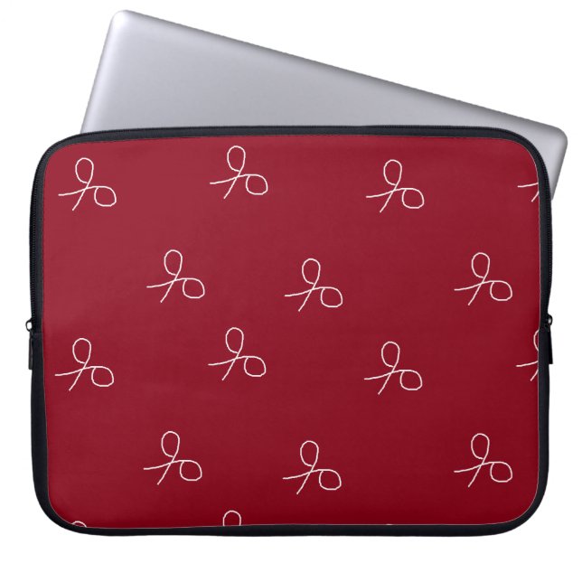 Capa Para Notebook Tesoura desenhada à mão em vermelho maroon (Frente)