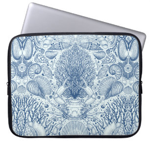 Capa Para Notebook Tesouros de praia em azul