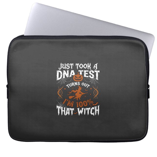 Capa Para Notebook Teste de DNA Bruxa Halloween Abóbora Teia de Aranh (Frente)