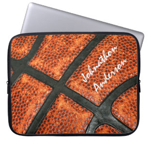 Capa Para Notebook Teste padrão alaranjado e preto do basquetebol com