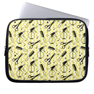 Capa Para Notebook Teste padrão amarelo da ferramenta do cabeleireir