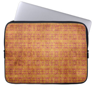 Capa Para Notebook Teste padrão asteca vermelho e alaranjado
