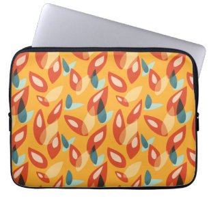 Capa Para Notebook Teste padrão azul alaranjado das folhas de outono