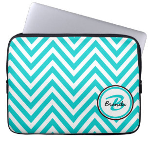 CAPA PARA NOTEBOOK TESTE PADRÃO AZUL DA VIGA DA CERCETA MONOGRAMMED