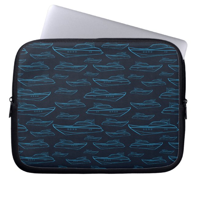Capa Para Notebook Teste padrão azul do iate (Frente)
