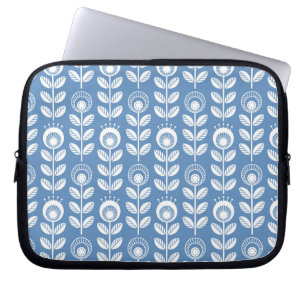 Capa Para Notebook Teste padrão azul escandinavo retro