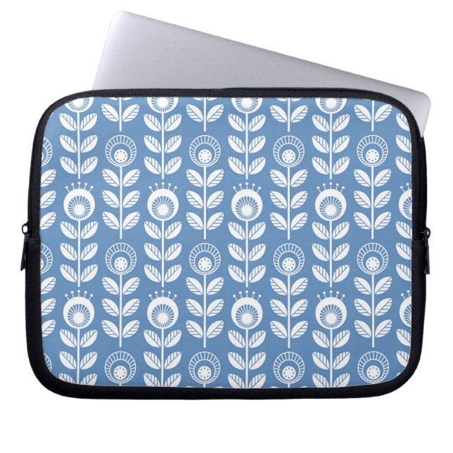 Capa Para Notebook Teste padrão azul escandinavo retro (Frente)