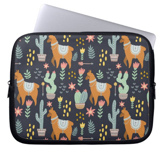 Capa Para Notebook Teste padrão bonito das alpacas (Frente)