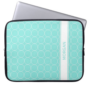 Capa Para Notebook Teste padrão branco dos círculos do Aqua conheci