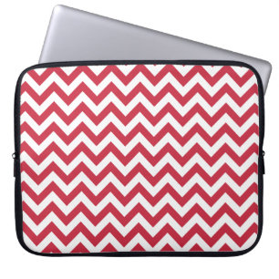 Capa Para Notebook Teste padrão branco vermelho de Chevron