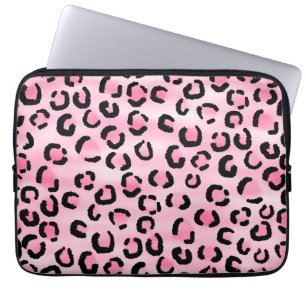 Capa Para Notebook Teste padrão cor-de-rosa do impressão do leopard