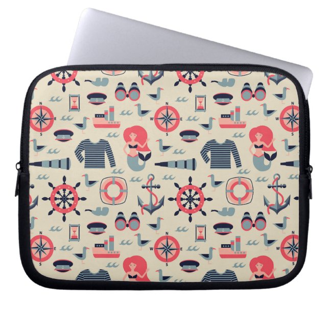 Capa Para Notebook Teste padrão da vida marinha (Frente)