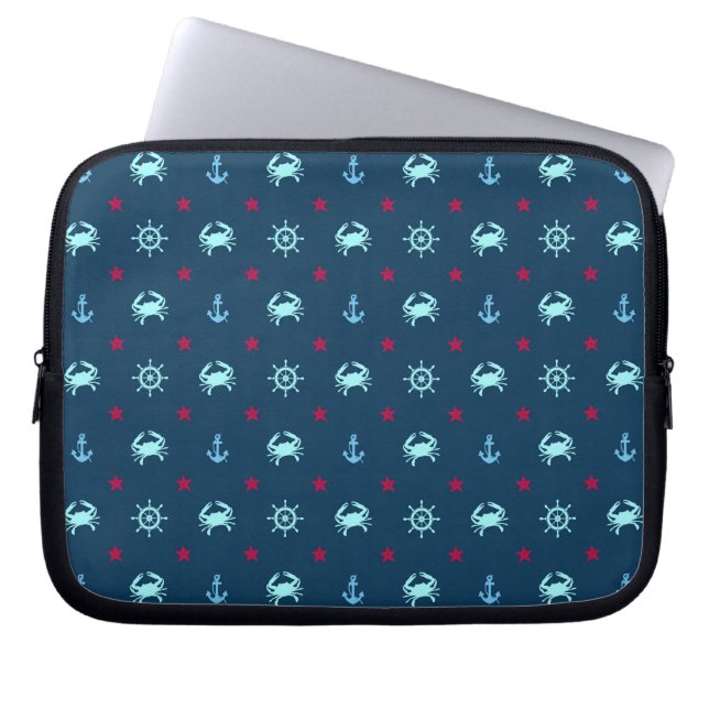 Capa Para Notebook Teste padrão de estrela náutico (Frente)