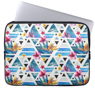 Capa Para Notebook Teste padrão de flores tropical geométrico