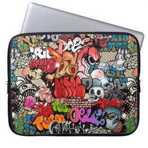 Capa Para Notebook Teste padrão dinâmico urbano da arte dos grafite