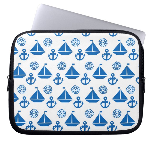 Capa Para Notebook Teste padrão do barco de vela dos desenhos (Frente)