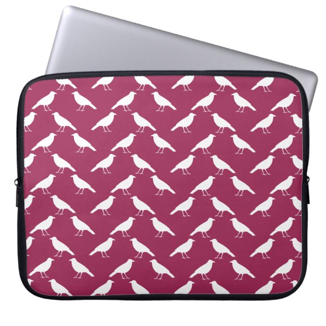 Capa Para Notebook Teste padrão do corvo. Borgonha e branco (Frente)