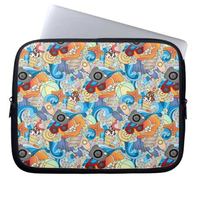Capa Para Notebook Teste padrão do divertimento do verão (Frente)