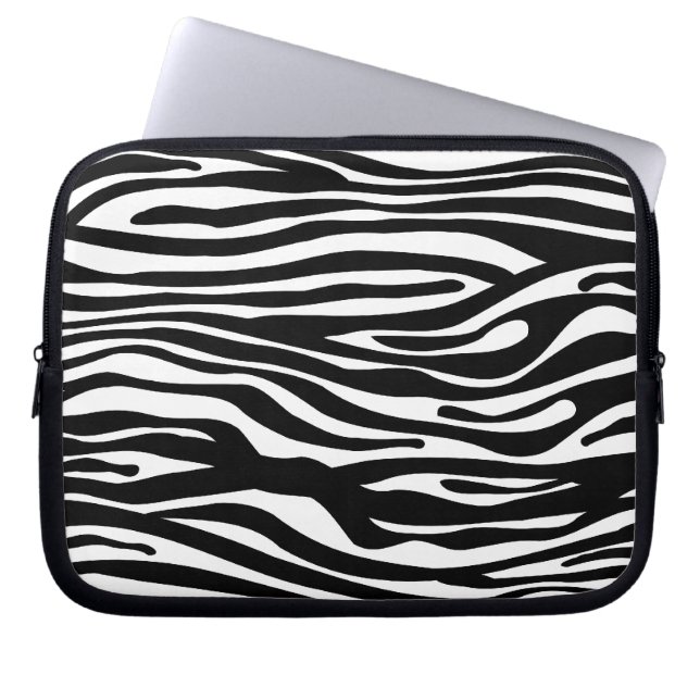 Capa Para Notebook Teste padrão do impressão da zebra - preto e (Frente)