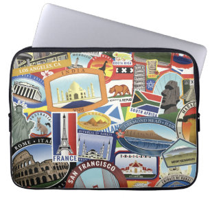 Capa Para Notebook Teste padrão do viagem do mundo