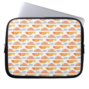 Capa Para Notebook Teste padrão dos peixes da natação da arte popu