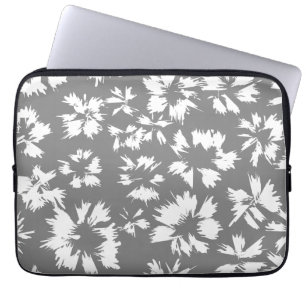 Capa Para Notebook Teste padrão floral à moda do cinza e o branco