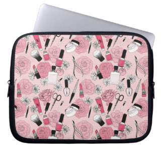 Capa Para Notebook Teste padrão floral cor-de-rosa dos produtos de