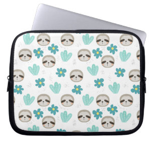 Capa Para Notebook Teste padrão floral da preguiça doce