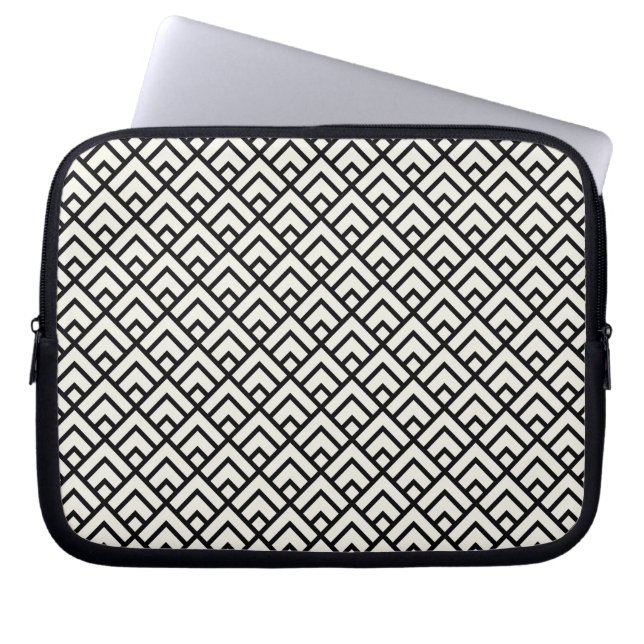 Capa Para Notebook Teste padrão geométrico preto & branco (Frente)