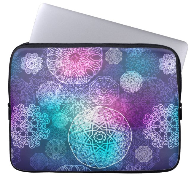 Capa Para Notebook Teste padrão luxuoso floral da mandala (Frente)
