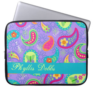 Capa Para Notebook Teste padrão moderno de Paisley de turquesa da