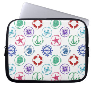Capa Para Notebook Teste padrão náutico colorido