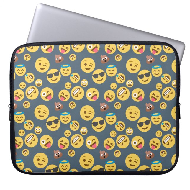 Capa Para Notebook Teste padrão parvo do cinza de Emoji (Frente)