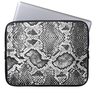 Capa Para Notebook Teste padrão preto & branco de Snakeskin