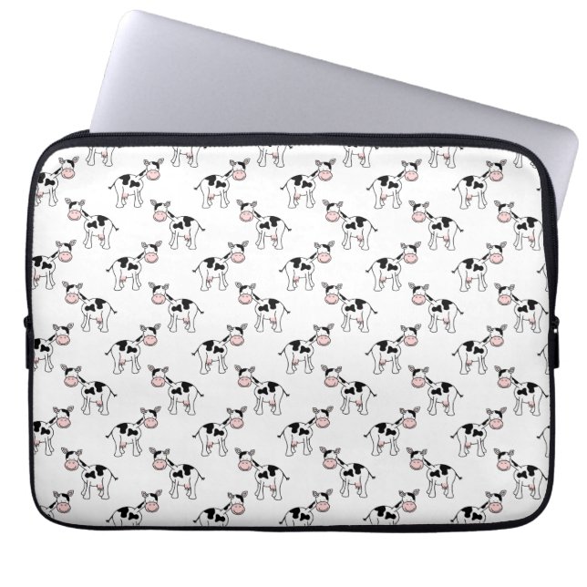 Capa Para Notebook Teste padrão preto e branco da vaca (Frente)