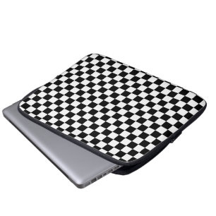 Capa Para Notebook Teste padrão preto e branco da verificação