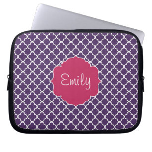 Capa Para Notebook Teste padrão roxo de Quatrefoil