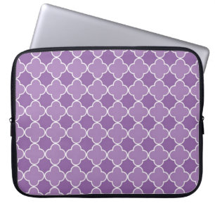 Capa Para Notebook Teste padrão roxo de Quatrefoil do laptop