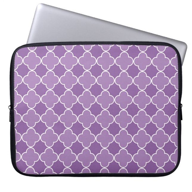 Capa Para Notebook Teste padrão roxo de Quatrefoil do laptop (Frente)