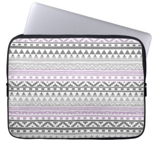 Capa Para Notebook Teste padrão tribal asteca geométrico cinzento