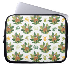 Capa Para Notebook Teste padrão tropical da preguiça