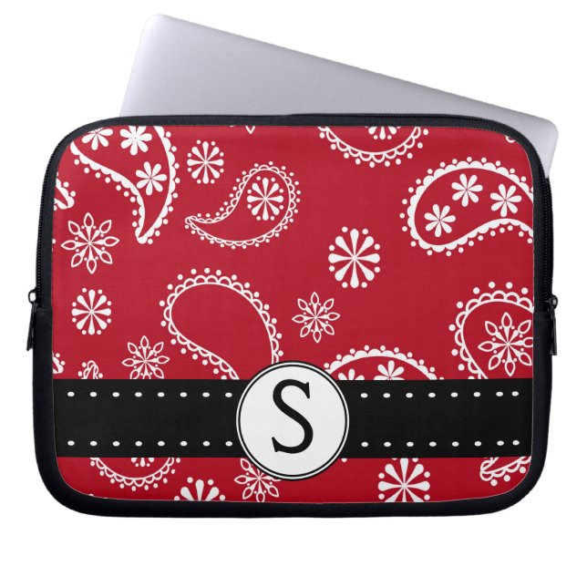 Capa Para Notebook Teste padrão vermelho bonito de Paisley com (Frente)
